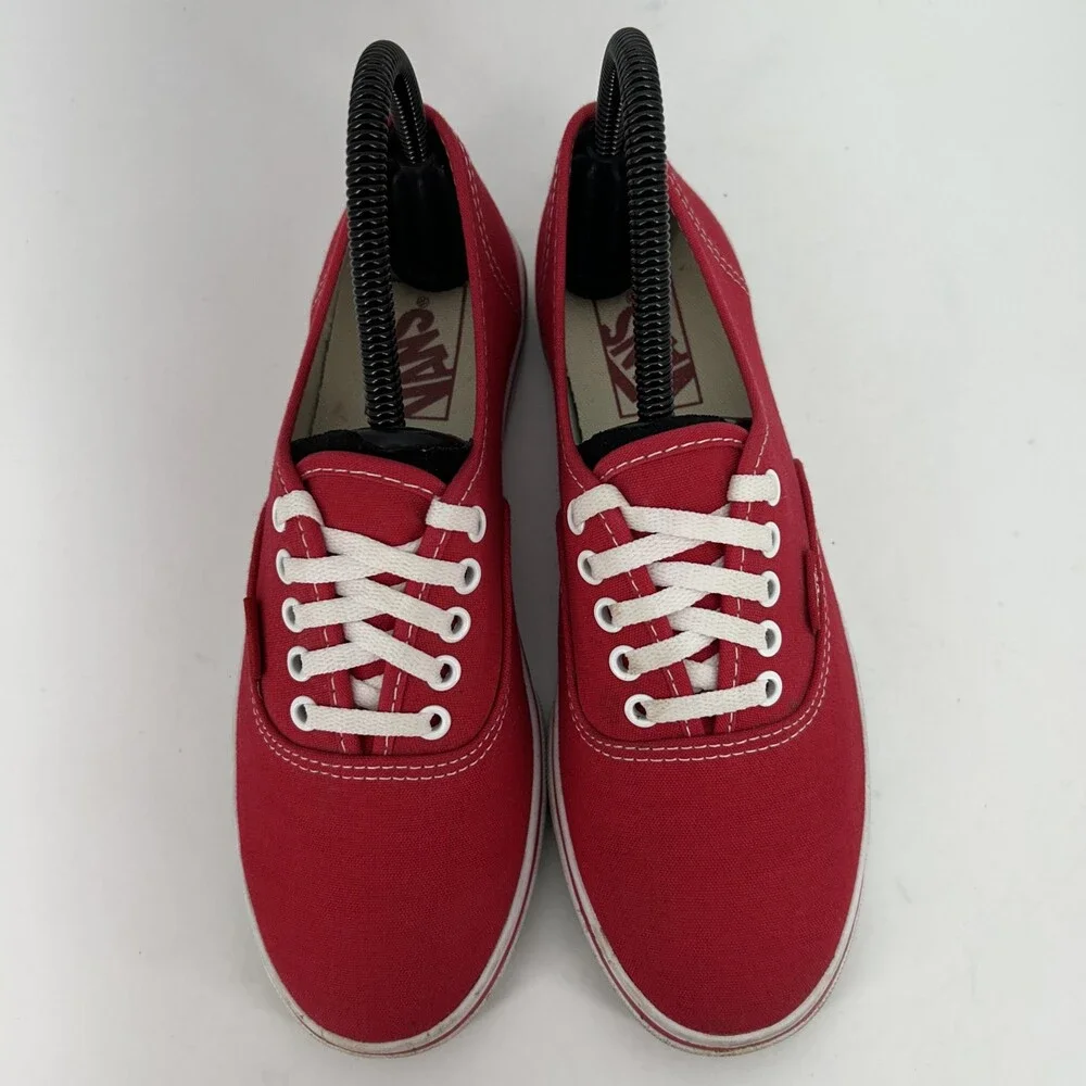 Vans Shoes Mens Size 5.5 Red Canvas Low Top Skateboarding Sneakers Lace Up